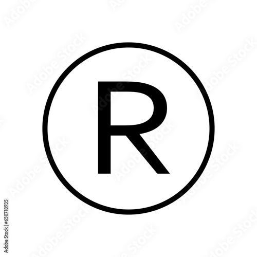 Registered icon vector in flat thin trendy style isolated on white background.