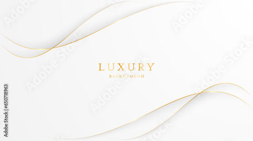 White background with elegant golden lines, use for template or cover. Elegant premium white background. vector illustration 