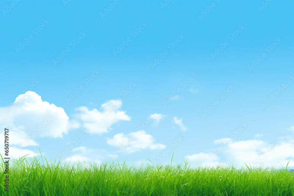 Idyllic Green Meadow Under Azure Sky Idyllic Green Meadow Under Azure Sky