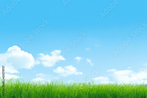 Idyllic Green Meadow Under Azure Sky