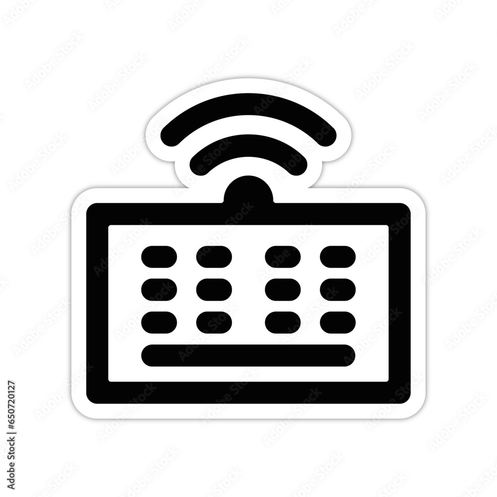picto logo icones et symbole clavier sans fil connecté gras relief picto logo icones et symbole clavier sans fil connecté gras relief