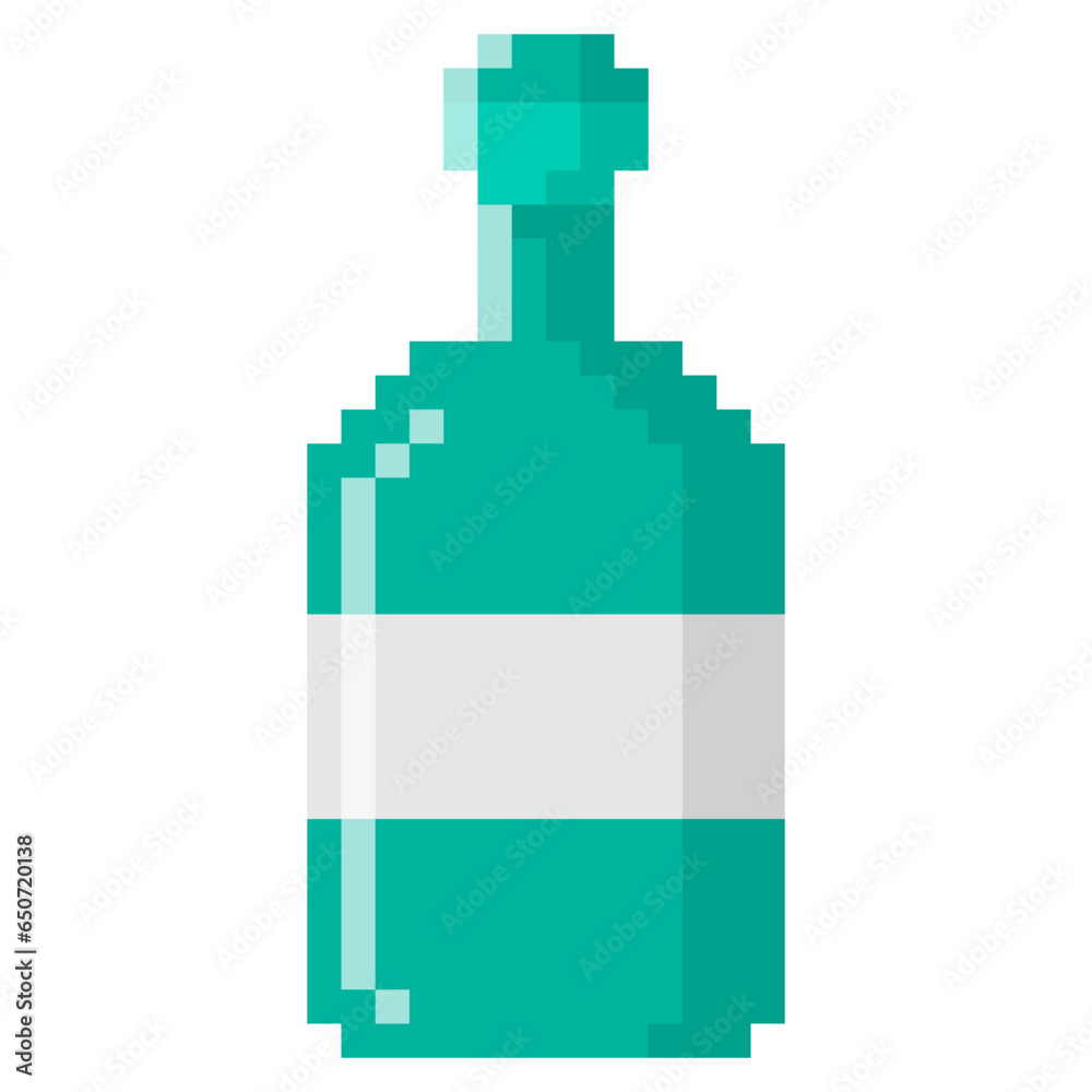 Bottle Pixel Art Flat Icon