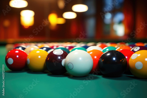 Billiards Setup with Cue Ball