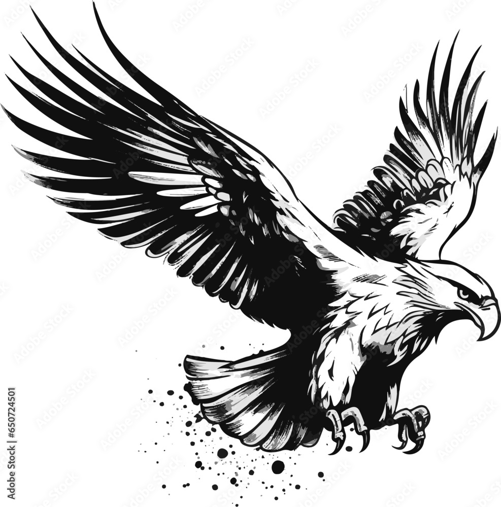 Fototapeta premium Eagle Majesty: Striking Vector Illustration of the Bald Eagle