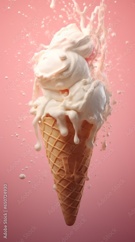 A scoop of ice cream suspended in midair A scoop of ice cream suspended in midair