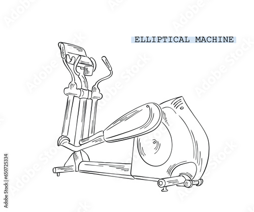 hand drawn illustration of a gym machine