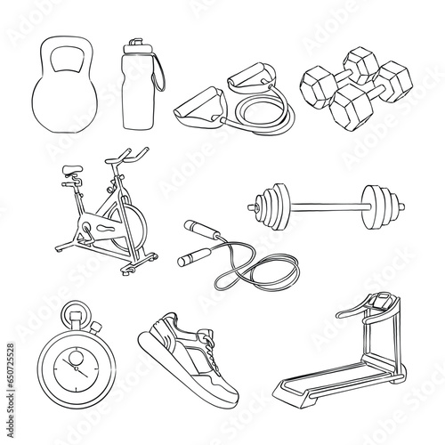 set of gym equipment