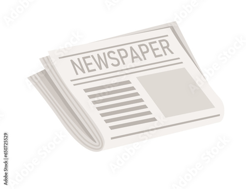 Newspaper with headline vector illustration isolated on white background