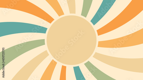 abstract background of retro circle sun landscape with spiral sunburst. template ready for advertisements or printing