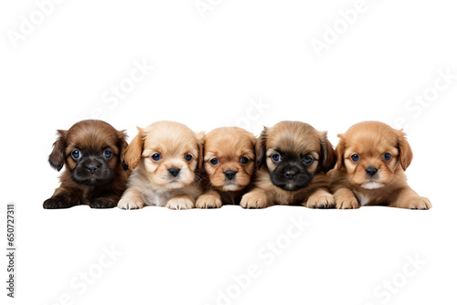 Cute small puppies on a white background studio shot PNG