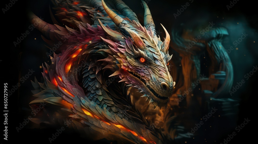 close up of a dragon 