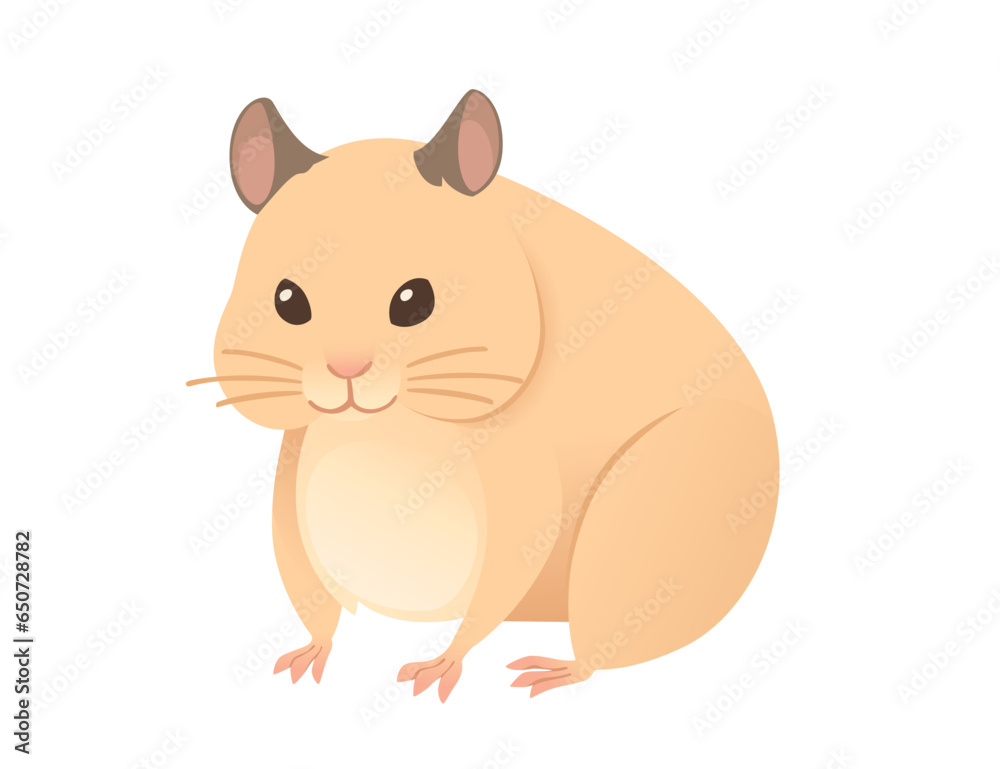 Light brown hamster cute cartoon animal design vector illustration isolated on white background Light brown hamster cute cartoon animal design vector illustration isolated on white background
