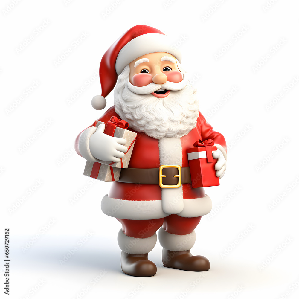 santa claus isolated on white 3d style santa claus isolated on white 3d style
