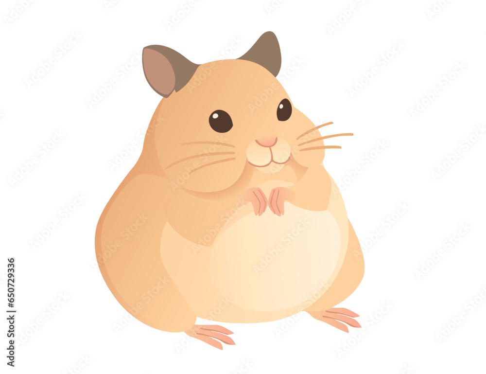 Light brown hamster cute cartoon animal design vector illustration isolated on white background Light brown hamster cute cartoon animal design vector illustration isolated on white background