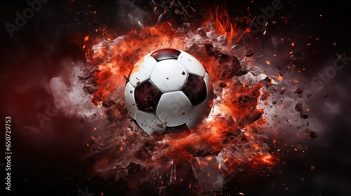 soccer ball in fire