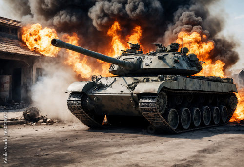 Tank in the battlefield. Ge...