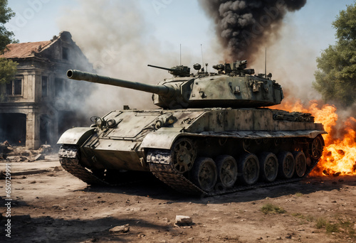 Tank in the battlefield. Ge...