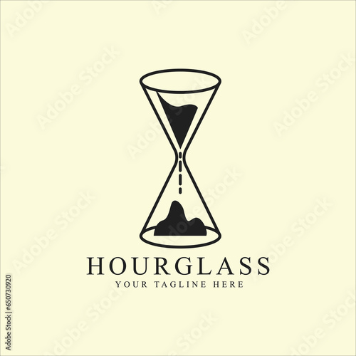 hourglass line art graphic design icon template simple creative vector illustration