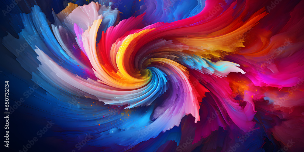 Colourful spiral art background, colorful explosions