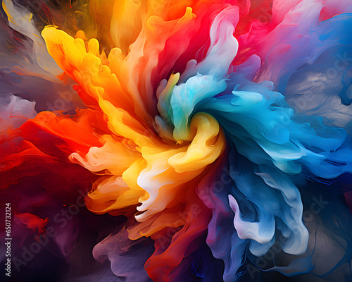 Colourful spiral art background, colorful explosions