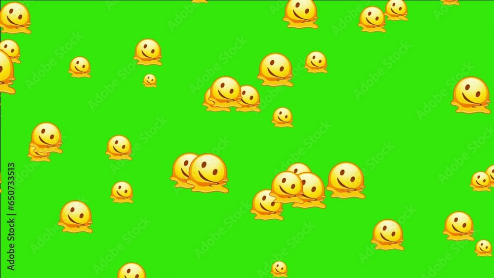 Melting Emoji Melted Yellow Face With Exhausted Smile Animated Falling Emojis Social Media 2256