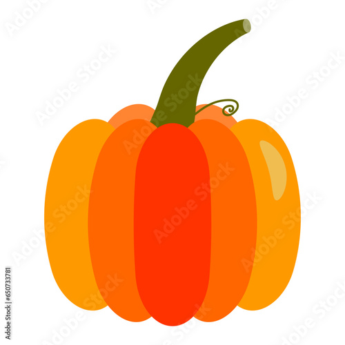 Illustration depicting a pumpkin, different shades of orange. The main attribute of the Halloween holiday