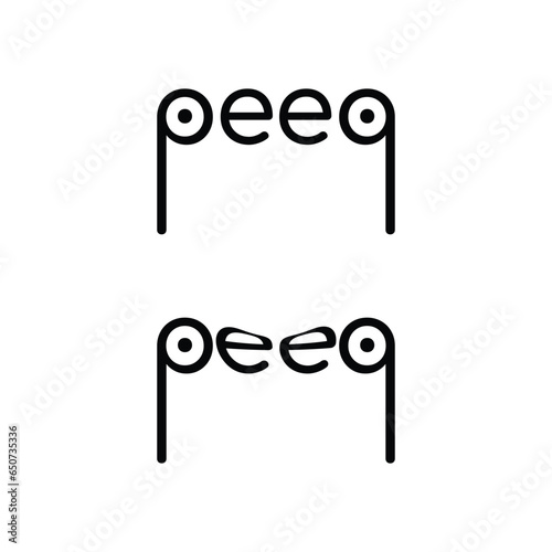 angry peep minimal peep logo design