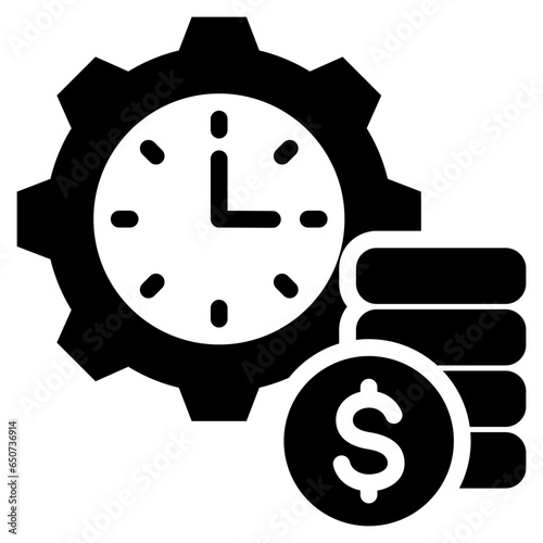 Time Is Money Glyph Icon