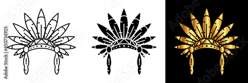 Native American Headdress Icon, an icon representing a Native American headdress, a symbol of indigenous culture, tradition, and the rich heritage of Native American tribes.