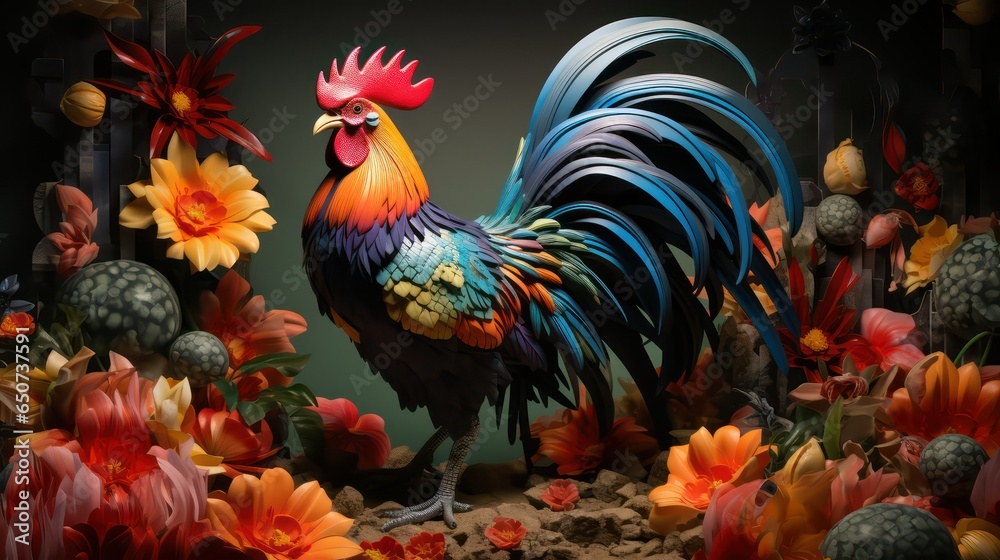 Fototapeta premium cock hen