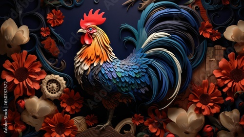 Wallpaper Mural cock hen Torontodigital.ca