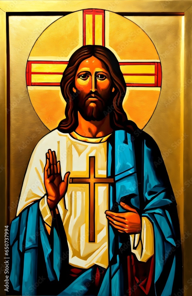 Fototapeta premium Illustration of Jesus Christ made with Generative AI