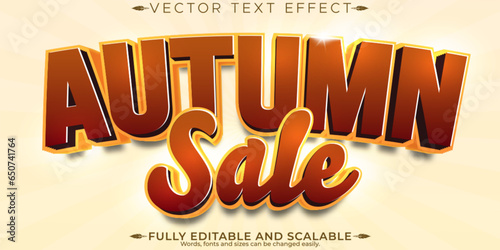 Autumn text effect, editable season and leaf text style