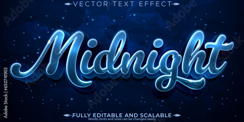 Midnight vintage club text effect, editable 80s and retro text style