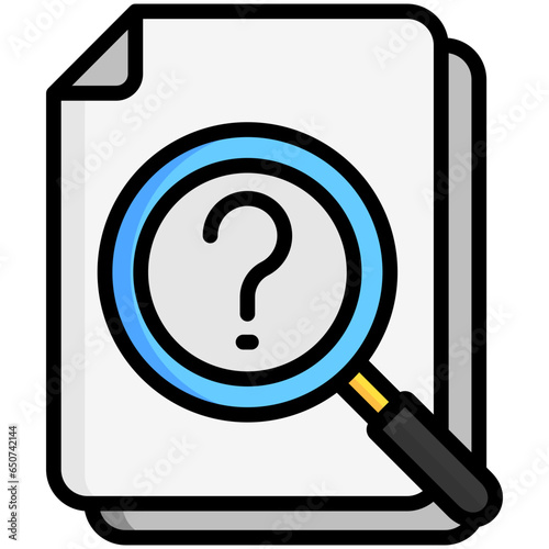 Investigation icon often used in design, websites, or applications, banner, flyer to convey specific concepts related to Assessment, educational, evaluative, and analytical purposes.
