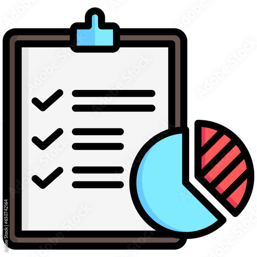 Survey icon often used in design, websites, or applications, banner, flyer to convey specific concepts related to Assessment, educational, evaluative, and analytical purposes.