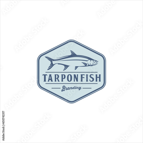 Tarpon Silver Fish Logo Design Vector Image