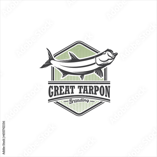 Tarpon Silver Fish Logo Design Vector Image