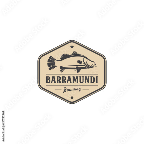 Barramundi Sea Bass Logo Design Vector Image