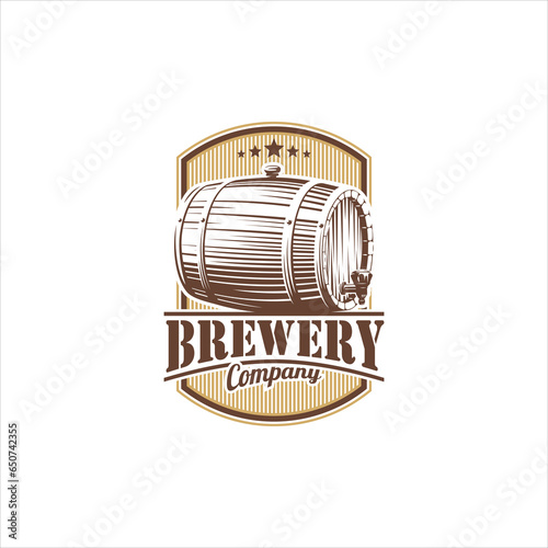 Wooden Barrel Logo Design Vector Image