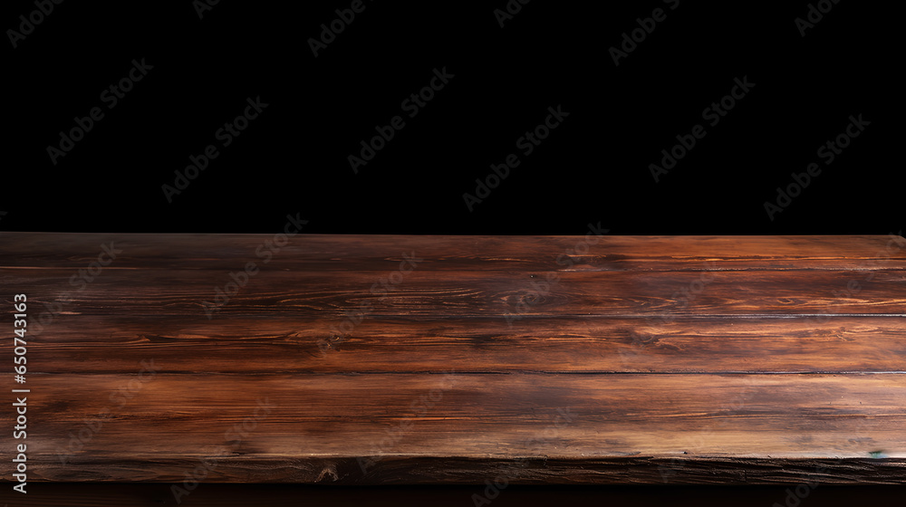 Empty wooden table top with black background. Use for product display.
Empty wooden table top with black background. Use for product display.