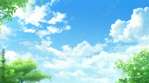 緑と青空