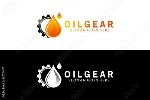 Oil Gear Machine logo symbol design, oil industry logo with vector gears