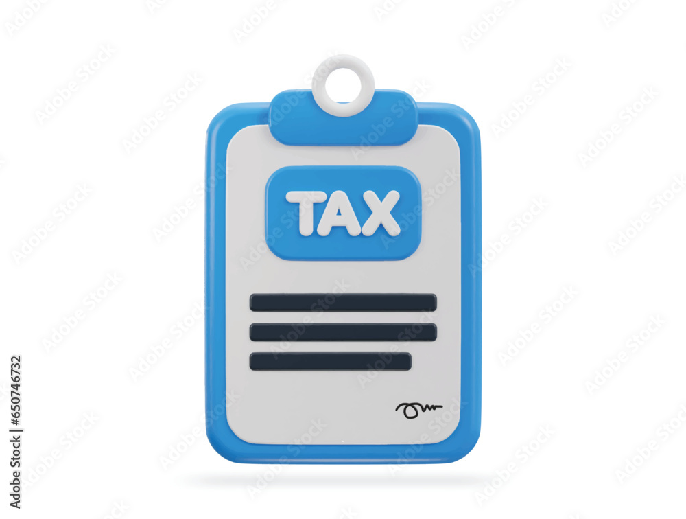Clipboard with tax return icon Clipboard with tax return icon