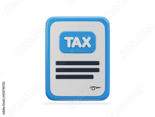 tax return icon 3d illustration