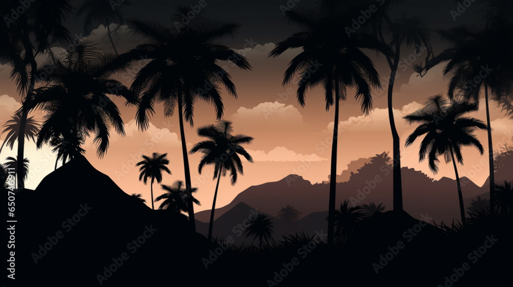 palm silhouette wallpaper