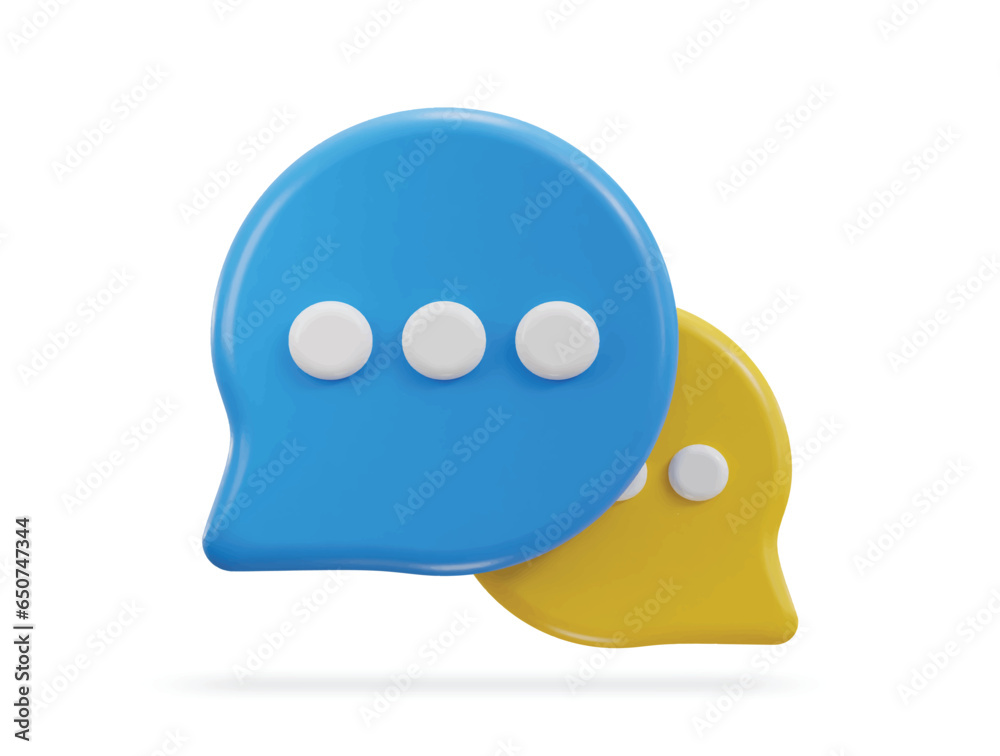 3d chatting bubbles comment icon illustration 3d chatting bubbles comment icon illustration