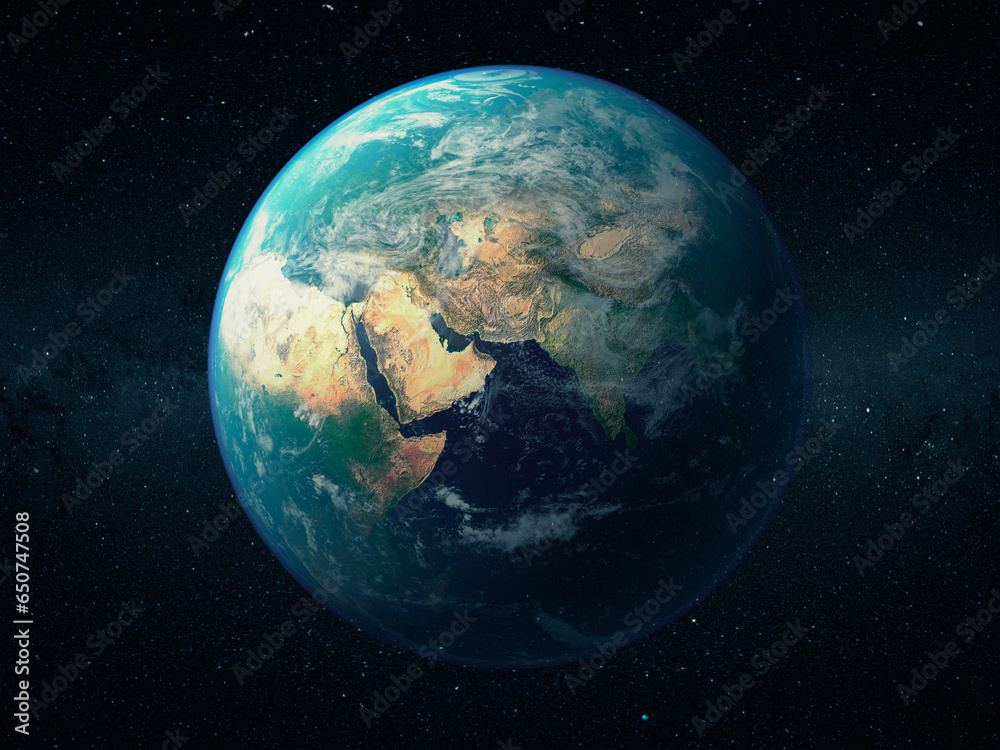 Planet Earth viewed from space. 3d rendering. Elements of this image furnished by NASA