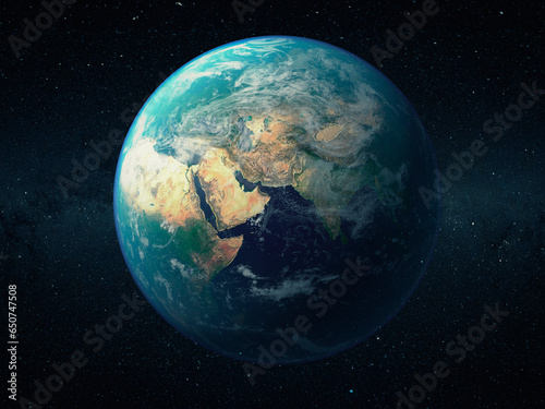 Planet Earth viewed from space. 3d rendering. Elements of this image furnished by NASA
