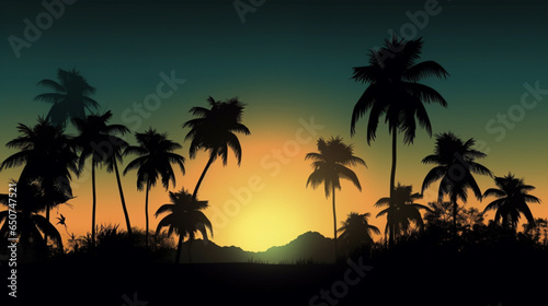 palm silhouette wallpaper © jaargib